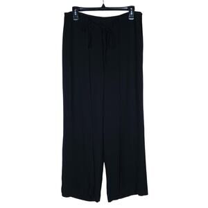 Etcetera Pants 6 Black High Rise Wide Leg Drawstring Workwear Luxe Trouser